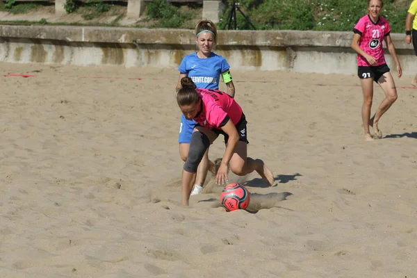 Odessa Ukraine Juli 2021 Oekraïense Beach Soccer Vrouwen Cup Voetballers — Stockfoto