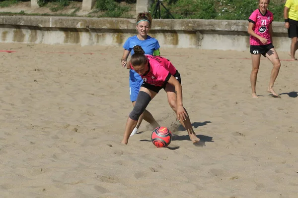 Odessa Ukraine Липня 2021 Ukrainian Beach Soccer Women Cup Дівчина — стокове фото