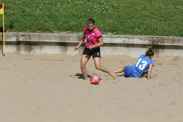 Odessa Ukraine July 2021 Ukrainian Beach Sfootball Women Cup 在一个阳光灿烂的炎热的日子里 — 图库照片