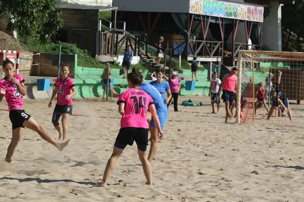 Odessa Ukraine Липня 2021 Ukrainian Beach Soccer Women Cup Дівчина — стокове фото