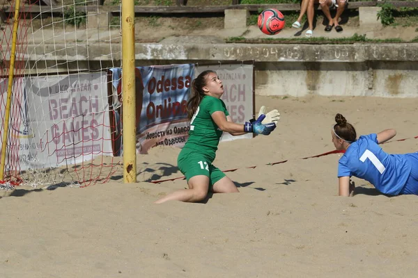 Odessa Ukraine Temmuz 2021 Ukrayna Plajı Kadınlar Kupası Kızın Futbolcuları — Stok fotoğraf