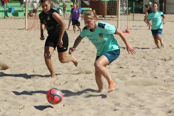 Odessa Ukraine Juli 2021 Ukrainischer Beachsoccer Women Cup Die Fußballerinnen — Stockfoto