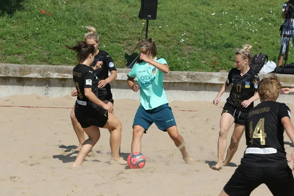 Odessa Ucrânia Julho 2021 Taça Ucraniana Futebol Praia Feminino Futebolistas — Fotografia de Stock