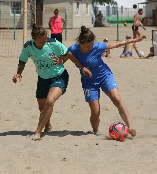 Odessa Ukraine Lipca 2021 Ukrainian Beach Soccer Women Cup Piłkarze — Zdjęcie stockowe