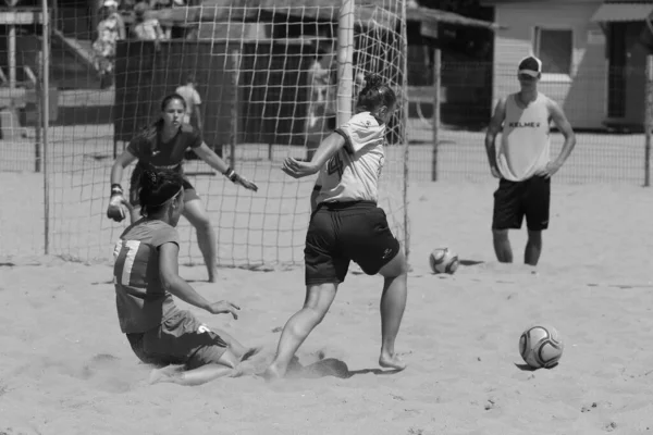 Odessa Ukraine July 2021 Ukrainian Beach Sfootball Women Cup 在一个阳光灿烂的炎热的日子里 — 图库照片