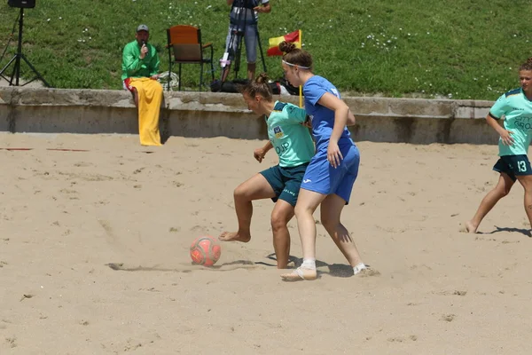 Odessa Ukraine Juli 2021 Oekraïense Beach Soccer Vrouwen Cup Voetballers — Stockfoto