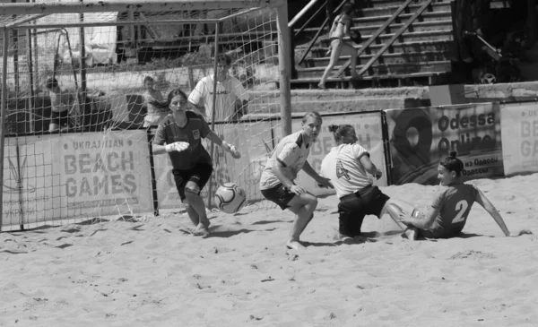 Odessa Ukraine Temmuz 2021 Ukrayna Plajı Kadınlar Kupası Kızın Futbolcuları — Stok fotoğraf