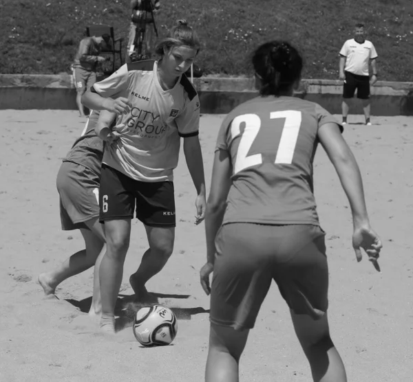 Odessa Ukraine July 2021 Ukrainian Beach Soccer Women Cup Girl — Stock Photo, Image