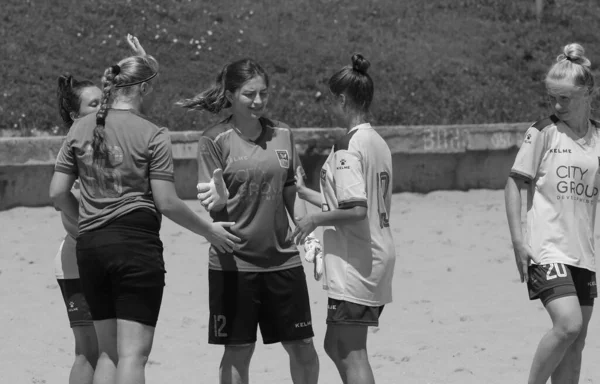 Odessa Ukraine July 2021 Ukrainian Beach Sfootball Women Cup 在一个阳光灿烂的炎热的日子里 — 图库照片