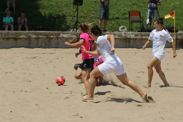 Odessa Ukraine Липня 2021 Ukrainian Beach Soccer Women Cup Дівчина — стокове фото