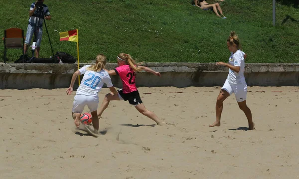 Odessa Ukraine Lipca 2021 Ukrainian Beach Soccer Women Cup Piłkarze — Zdjęcie stockowe