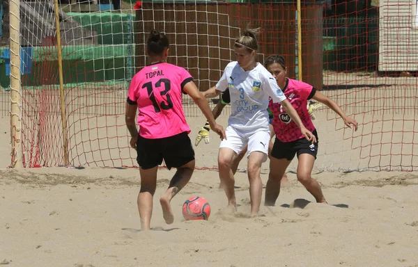 Odessa Ukraine Lipca 2021 Ukrainian Beach Soccer Women Cup Piłkarze — Zdjęcie stockowe