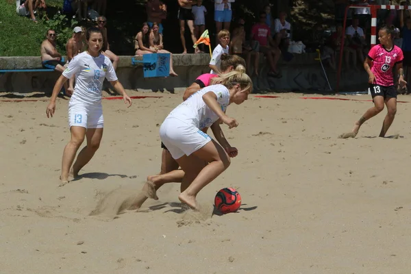 Odessa Ucrânia Julho 2021 Taça Ucraniana Futebol Praia Feminino Futebolistas — Fotografia de Stock