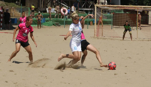 Odessa Ukraine Juli 2021 Ukrainischer Beachsoccer Women Cup Die Fußballerinnen — Stockfoto