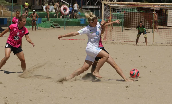 Odessa Ukraine Lipca 2021 Ukrainian Beach Soccer Women Cup Piłkarze — Zdjęcie stockowe