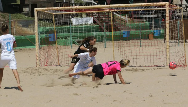 Odessa Ukraine July 2021 Ukrainian Beach Soccer Women Cup Girl — Stock Photo, Image