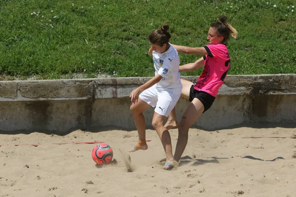 Odessa Ukraine Juli 2021 Ukrainischer Beachsoccer Women Cup Die Fußballerinnen — Stockfoto