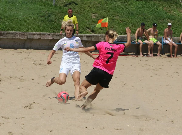 Odessa Ukraine Lipca 2021 Ukrainian Beach Soccer Women Cup Piłkarze — Zdjęcie stockowe