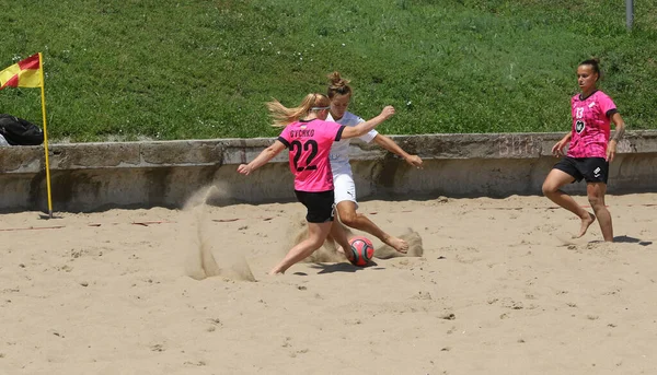 Odessa Ukraine Lipca 2021 Ukrainian Beach Soccer Women Cup Piłkarze — Zdjęcie stockowe