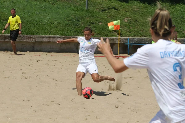 Odessa Ukraine Lipca 2021 Ukrainian Beach Soccer Women Cup Piłkarze — Zdjęcie stockowe