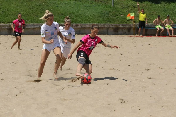 Odessa Ukraine Lipca 2021 Ukrainian Beach Soccer Women Cup Piłkarze — Zdjęcie stockowe