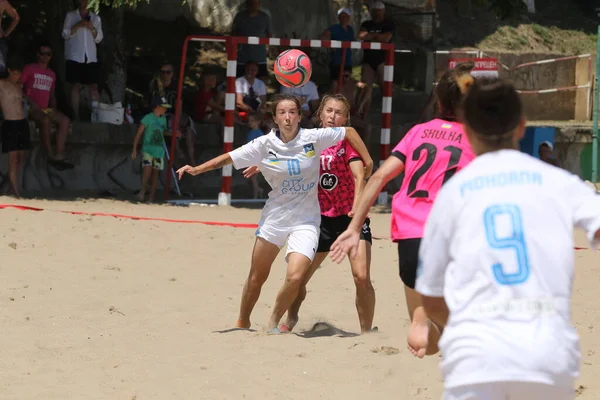 Odessa Ukraine Lipca 2021 Ukrainian Beach Soccer Women Cup Piłkarze — Zdjęcie stockowe