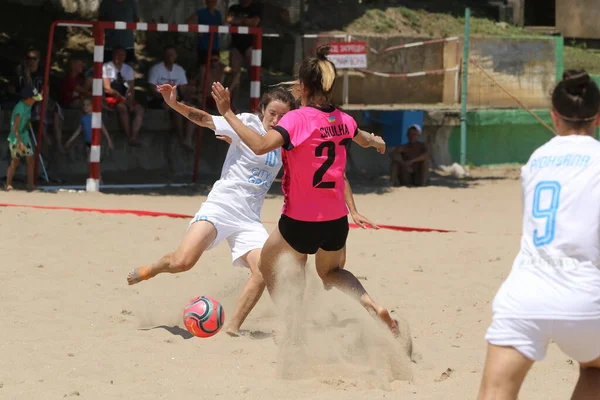 Odessa Ukraine Lipca 2021 Ukrainian Beach Soccer Women Cup Piłkarze — Zdjęcie stockowe