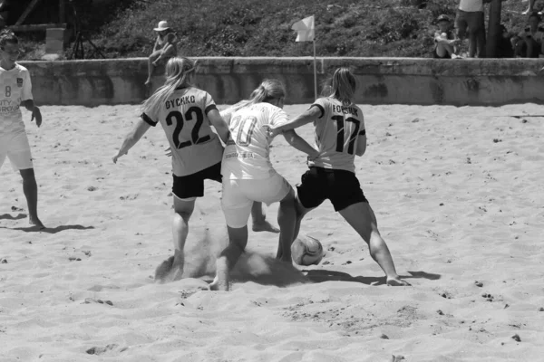 Odessa Ucrânia Julho 2021 Taça Ucraniana Futebol Praia Feminino Futebolistas — Fotografia de Stock