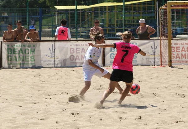 Odessa Ukraine Lipca 2021 Ukrainian Beach Soccer Women Cup Piłkarze — Zdjęcie stockowe