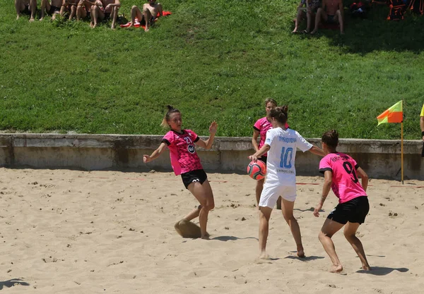 Odessa Ucrânia Julho 2021 Taça Ucraniana Futebol Praia Feminino Futebolistas — Fotografia de Stock