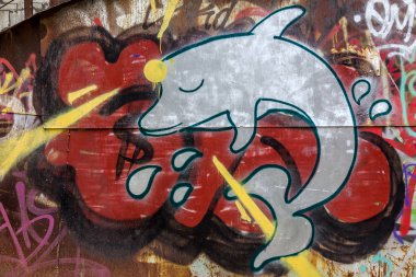 красиві Вуличне мистецтво графіті. Анотація творчі малювання моди