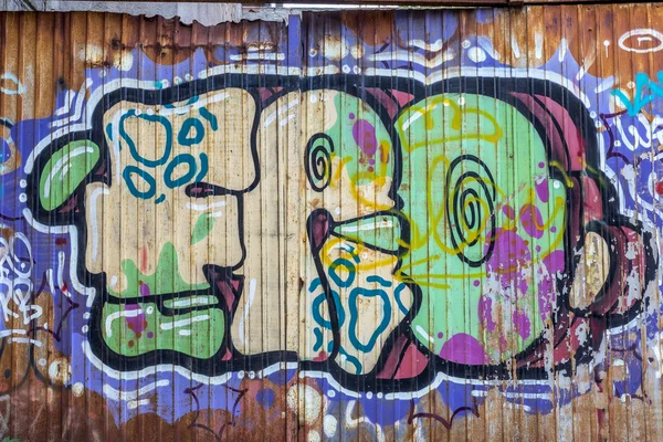 Hermoso graffiti de arte urbano. Moda abstracta dibujo creativo —  Fotos de Stock