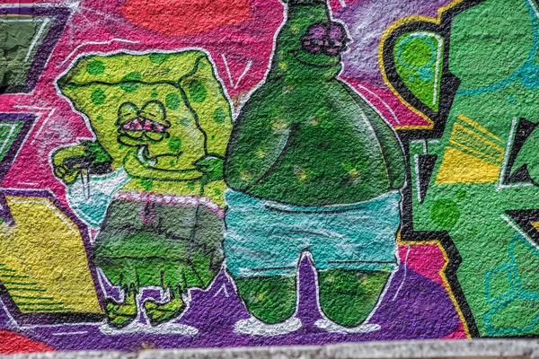 Gyönyörű street art graffiti. absztrakt kreatív rajz divat — Stock Fotó