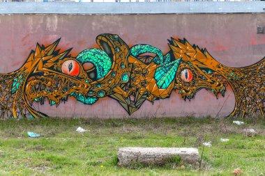 красиві Вуличне мистецтво графіті. Анотація творчі малювання моди