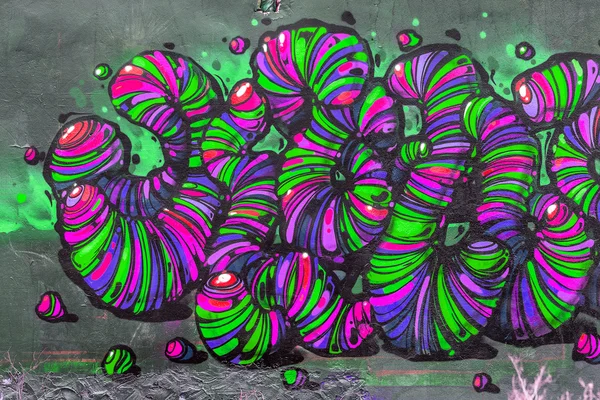 Hermoso graffiti de arte urbano. Moda abstracta dibujo creativo —  Fotos de Stock