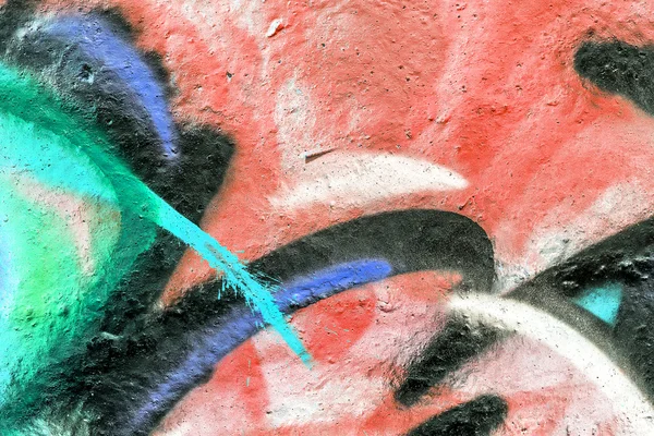 Güzel Sokak Sanatı Grafitileri Şehrin Duvarlarına Soyut Yaratıcı Renkler Çiziyor — Stok fotoğraf
