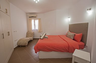 Bir çift yatak odası gösteri ev iç tasarım