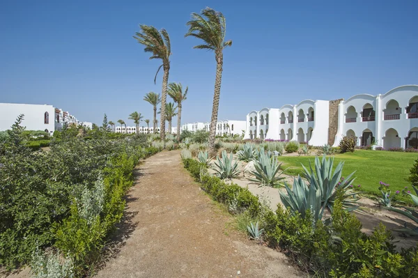 Tropical gardens on a luxury hotel resort — Stock Photo, Image