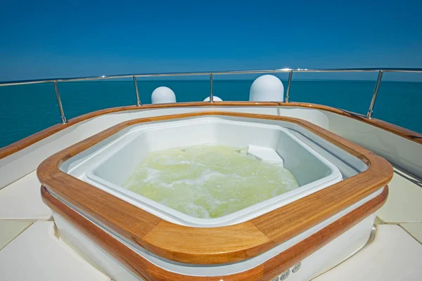 Vue Sur Avant Grand Yacht Moteur Luxe Sur Océan Tropical — Photo