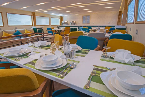 Interior Design Furnishing Decor Salon Dining Area Large Luxury Motor — Stock Photo, Image
