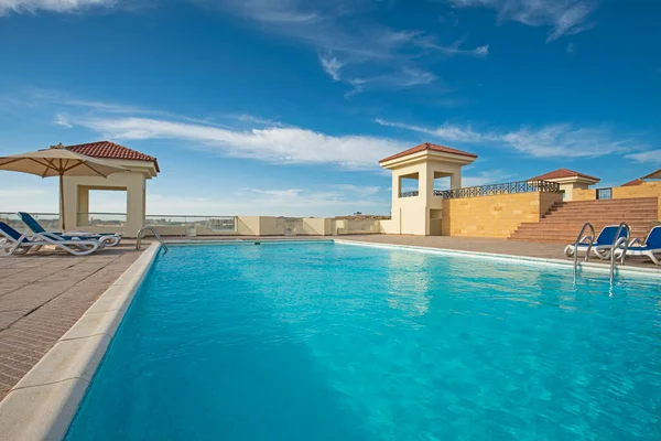 Grande Piscina Panoramica Lussuoso Resort Hotel Tropicale — Foto Stock