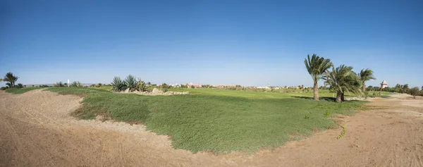 Panoramic View Golf Course Beautiful Landscaped Gardens Tropical Hotel Resort — Stock Photo, Image