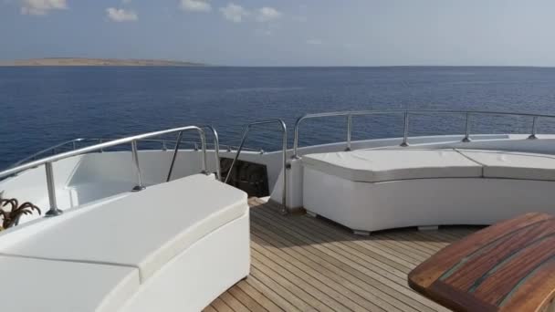 Uno Yacht Motore Privato Lusso Corso Sul Mare Tropicale Con — Video Stock