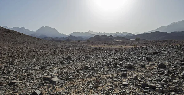 Landschap Landschappelijk Uitzicht Verlaten Kale Rotsachtige Oostelijke Woestijn Egypte Met — Stockfoto