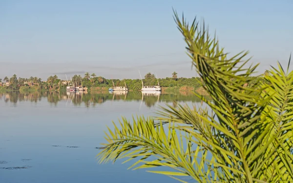 Πανοραμική Θέα Τοπίο Κατά Μήκος Του Ποταμού Nile Luxor Δυτική Φωτογραφία Αρχείου