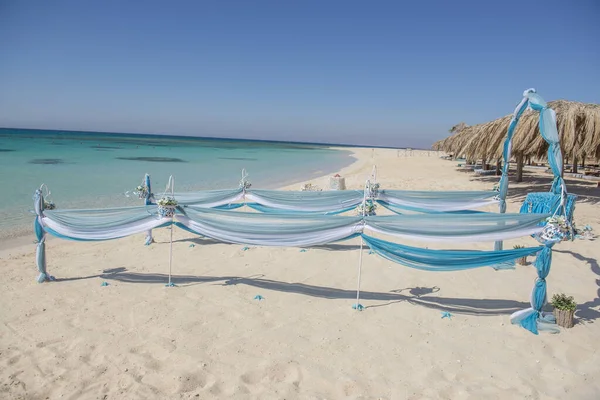 Allestimento Del Giorno Del Matrimonio Navata Matrimoniale Con Tende Arco — Foto Stock