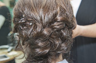 Bayan saç şekillendirme closeup