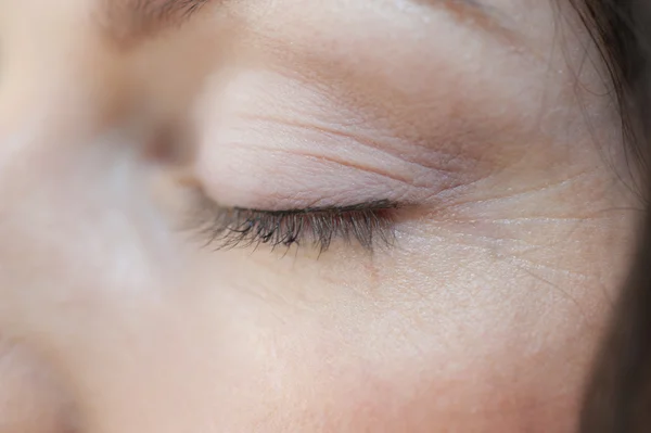 Närbild av kvinnans eye lash — Stockfoto