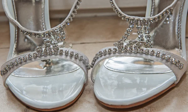 Closeup detail of bridal shoes — Stock Photo, Image