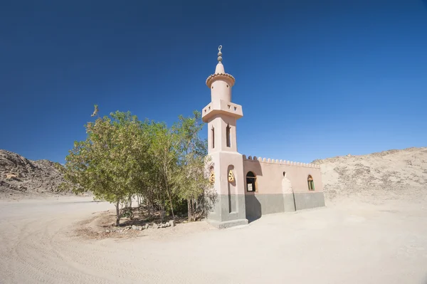Moskee in afgelegen woestijn Egyptische dorp — Stockfoto